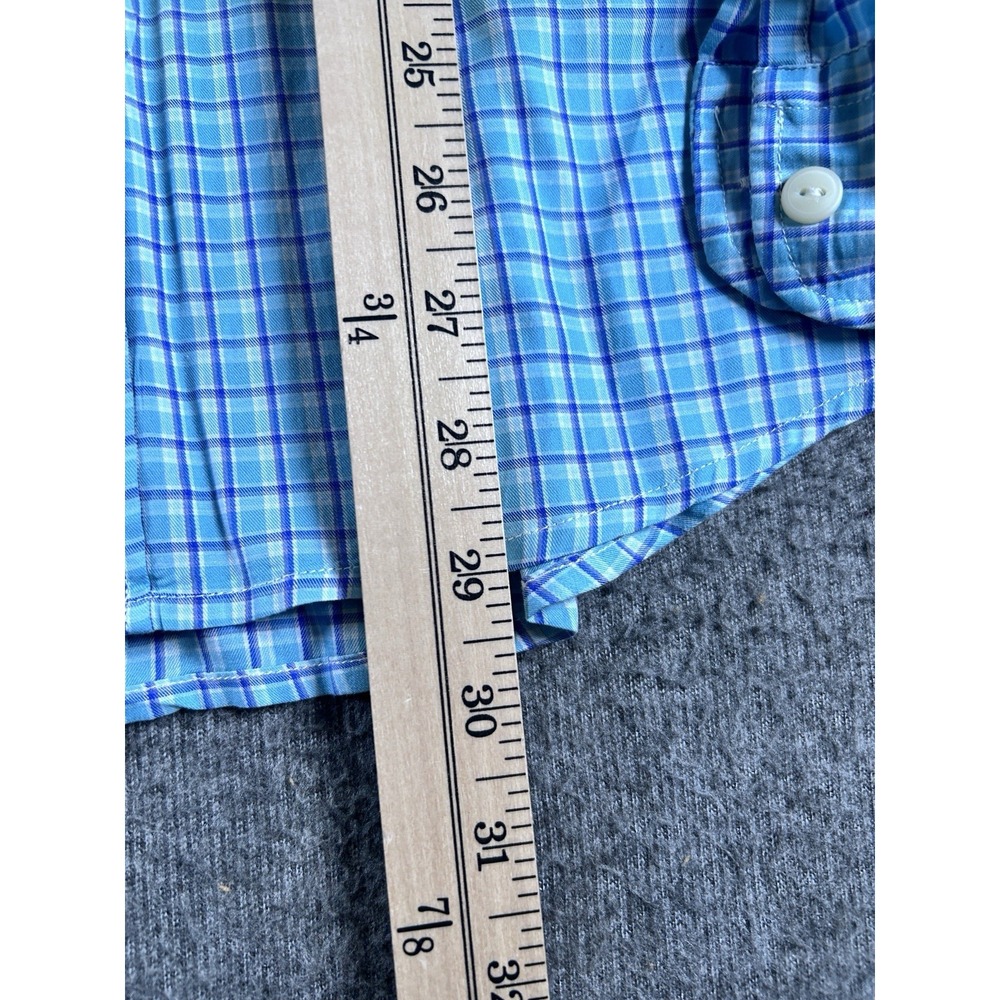 Faherty Long Sleeve Shirt Men Size M Green BluePlaid Button Up Casual - Picture 4 of 7